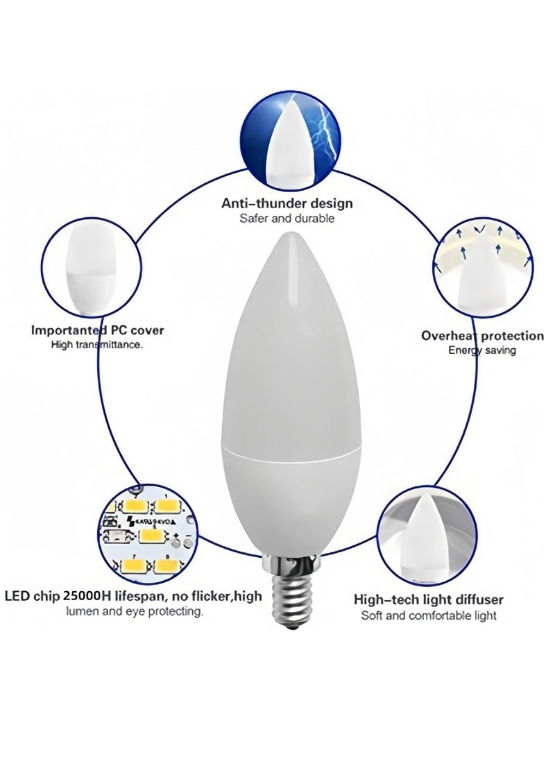 E14 Warm White LED Candle Light Bulb, Pack of 10