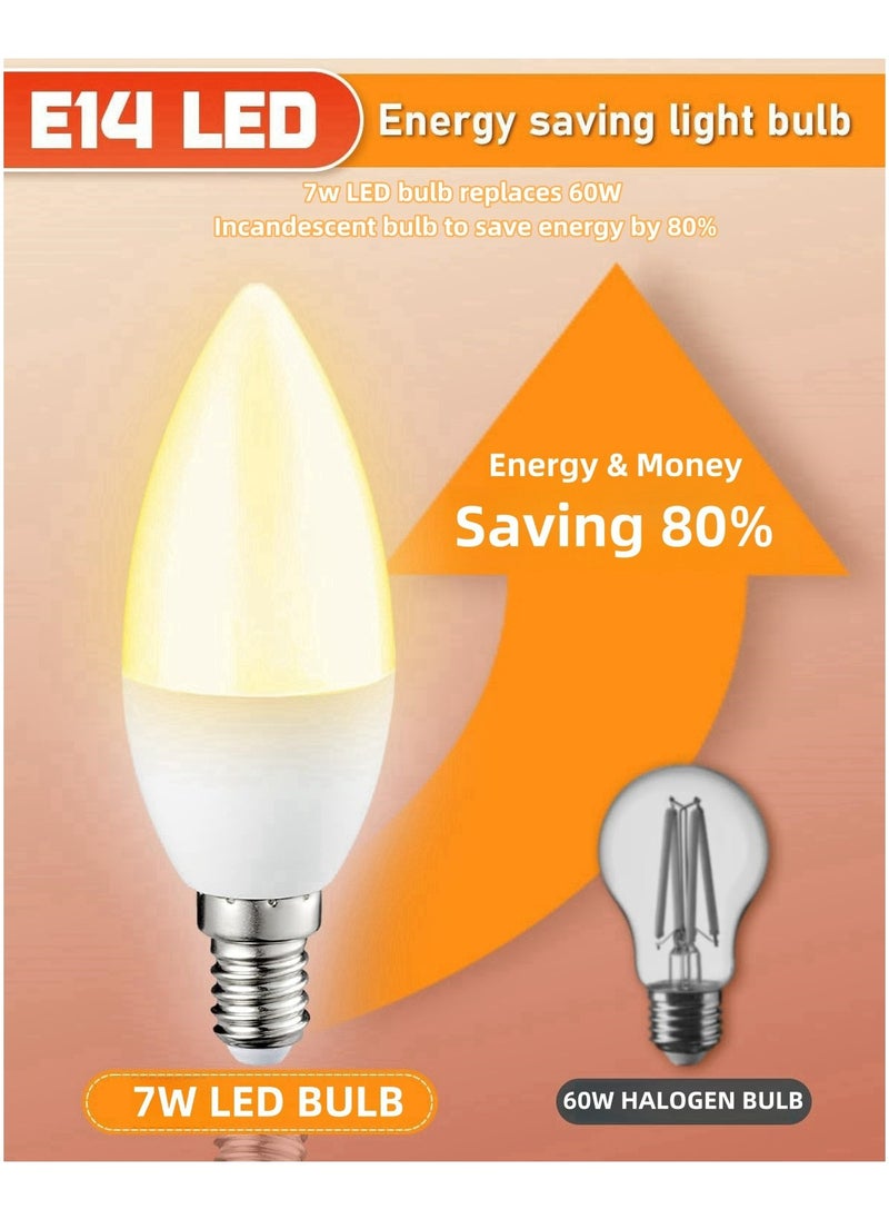 HUA QIANG WANG - E14 Warm White LED Candle Light Bulb, Pack of 10 - Image 1