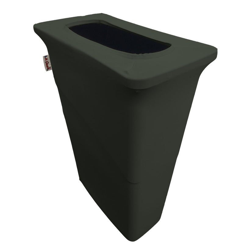 LA Linen Stretch Spandex Fitted Trash Can Cover for Slim Jim 23-Gallon, Bin Waste Container Cover, Outdoor Indoor Patio Backyard Decor,Black - Image 4