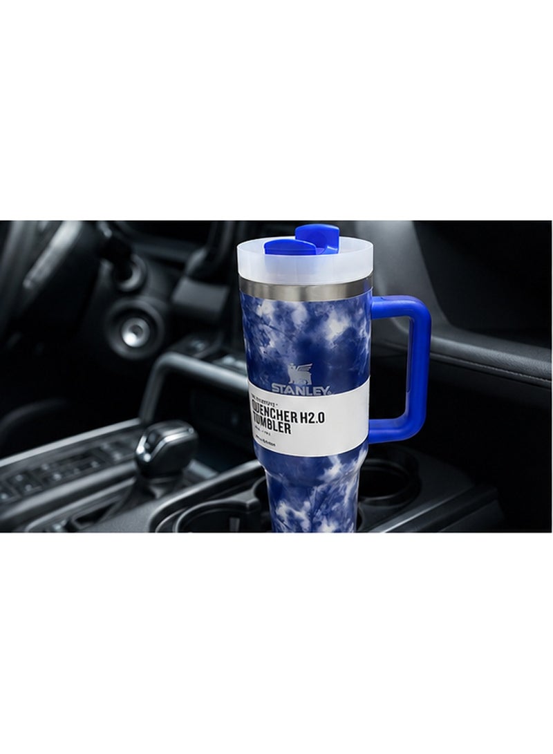 Stanley Quencher H2.0 Tumbler with Handle & Reusable Straw – Blue Cloud Pattern, Insulated Travel Cup, Large Capacity - Image 5