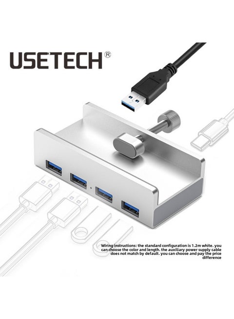 Multi-function Hub Hub Splitter Multi-USB3.0 Interface Expansion Dock Extender Easy To Fix Notebook-Number Of Interfaces:Silver 4A-optional 0.5 M Black And Blue Random Color
