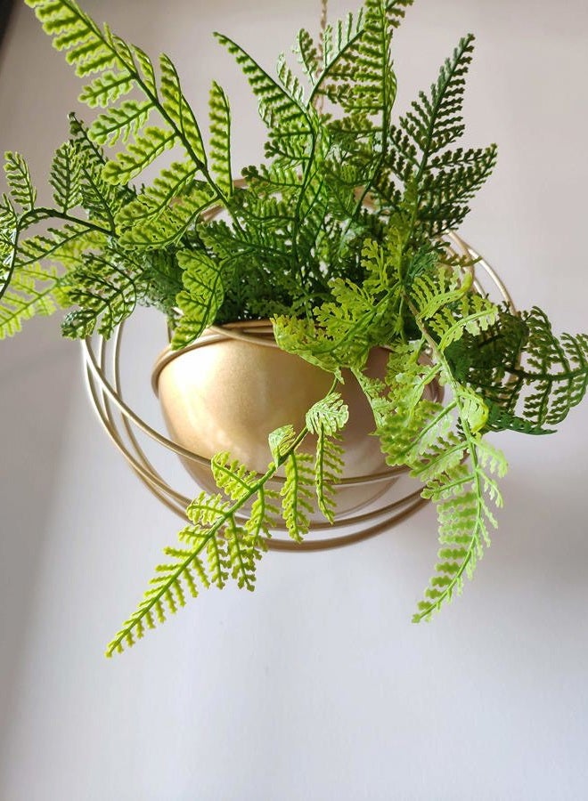 YISSEN RISEON Boho Gold Metal Plant Hanger,Metal Geometric Hanging Planter, Modern Planter, Mid Century Air Plant Holder Stand, Minimalist Planter for Indoor Outdoor Home Wedding Decor (Gold) - Image 4