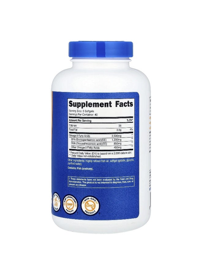 Nutricost, Omega-3, 120 Softgels - Image 2