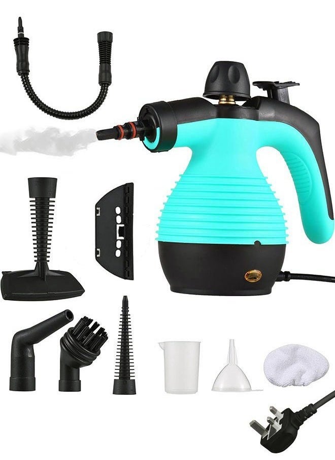 Arabest 1050W Handheld Steam Cleaner for Home Pressurized Steam Cleaner with 9 Accessories and Safety Lock, 9.8Ft Extended Power Cord，Multi-Purpose Steamer for Home Use, Floor, Car, Upholstery, Grout(Blue/Black)  - Image 1