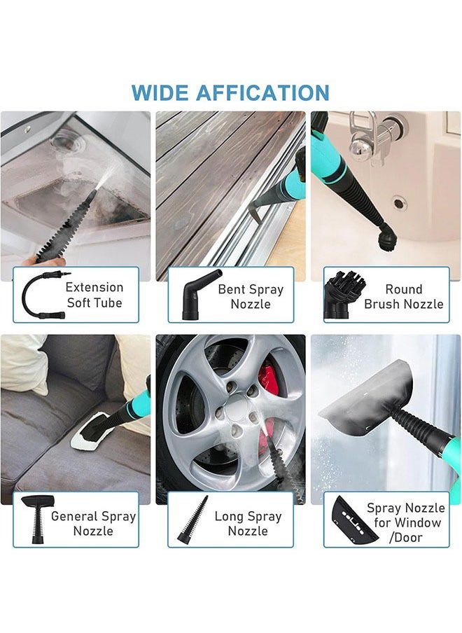 Arabest - 1050W Handheld Steam Cleaner for Home Pressurized Steam Cleaner with 9 Accessories and Safety Lock, 9.8Ft Extended Power Cord，Multi-Purpose Steamer for Home Use, Floor, Car, Upholstery, Grout(Blue/Black) - Image 1