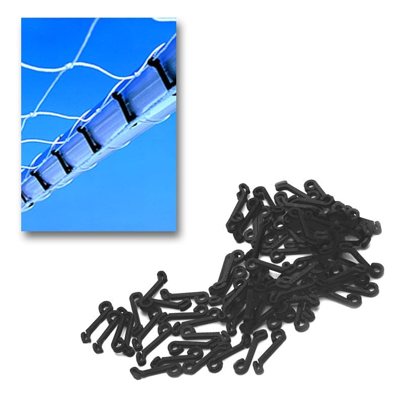™ Soceet net Fasclips S Shaped, Pack of 80 Pcs Soccer Goal Accessory (Black)