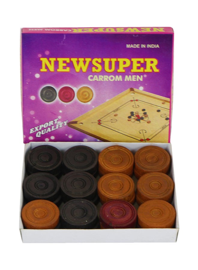 NEWSUPER Wooden Carrom 24 Coins Set With Striker - Image 1