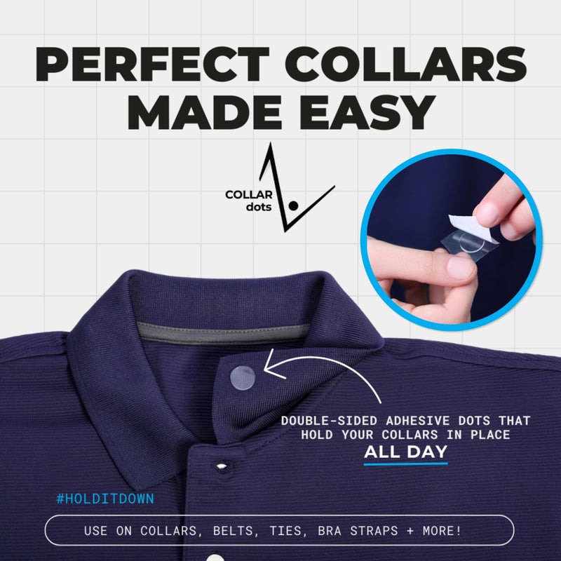 Collar Dots Collar Stays for Men’s Dress Shirts & Polo’s. Fashion Hack for Plastic, Metal, & Magnetic Collar Stay 24hr Hold - Image 2