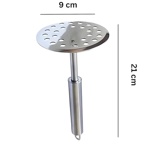 Brunchy Masher Stainless Steel - Potato Masher & Smasher Stainless Steel for Vegetables, Pav Bhaji - Durable Kitchen Tool, Ergonomic Handle, Easy to Clean, Multi-Purpose Kitchen Essential - Image 2