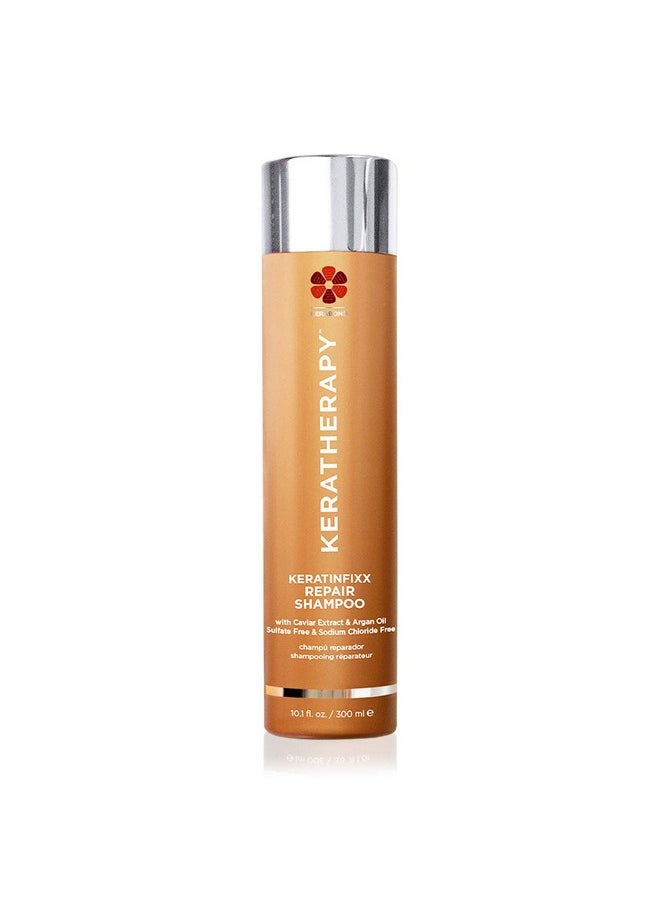 KERATHERAPY Keratin Infused Keratinfixx Repair Shampoo 10.1 Fl. Oz. 300 Ml Repair Shampoo For Dry Damaged Or Frizzy Hair With Caviar Extract Argan Oil & Kerabond Technology To Repair Breakage  - Image 1