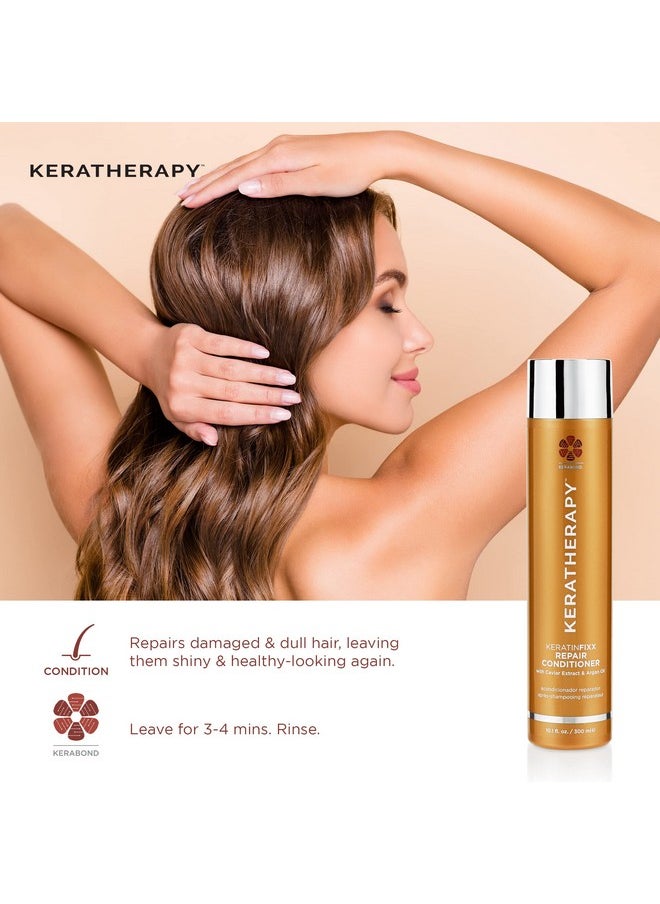 KERATHERAPY Keratin Infused Keratinfixx Repair Shampoo 10.1 Fl. Oz. 300 Ml Repair Shampoo For Dry Damaged Or Frizzy Hair With Caviar Extract Argan Oil & Kerabond Technology To Repair Breakage  - Image 4