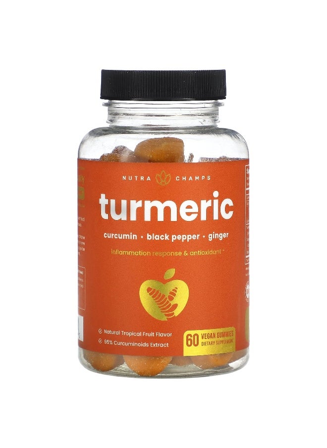 NutraChamps NutraChamps, Turmeric, Natural Tropical Fruit, 60 Vegan Gummies  - Image 1