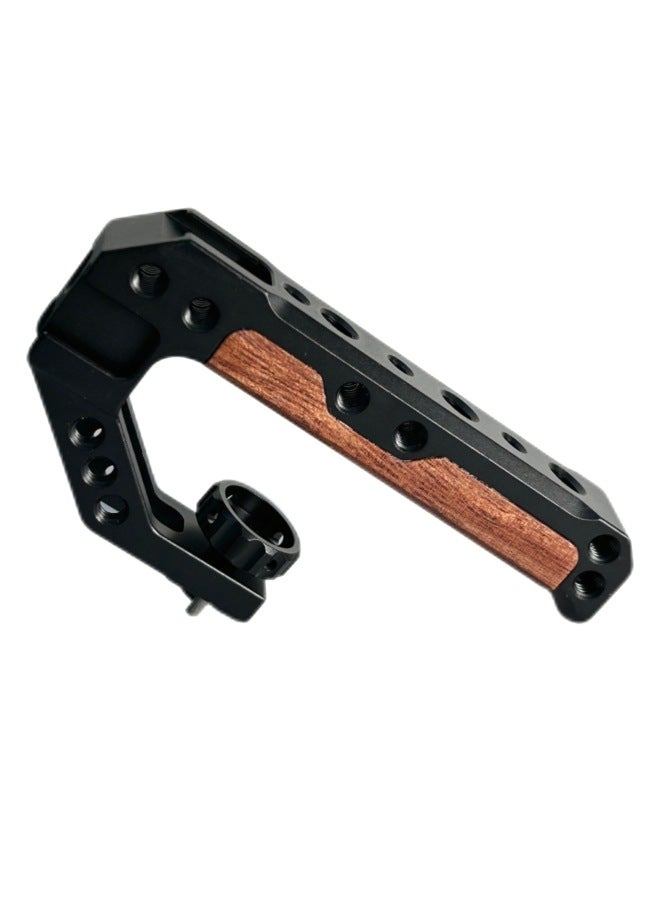 Camera Rabbit Cage Universal Side Handle Wooden Multifunctional And Silicone Hand Handle Photography Rabbit Cage Expansion Accessories-Color:Alai Wooden Handle - Image 1