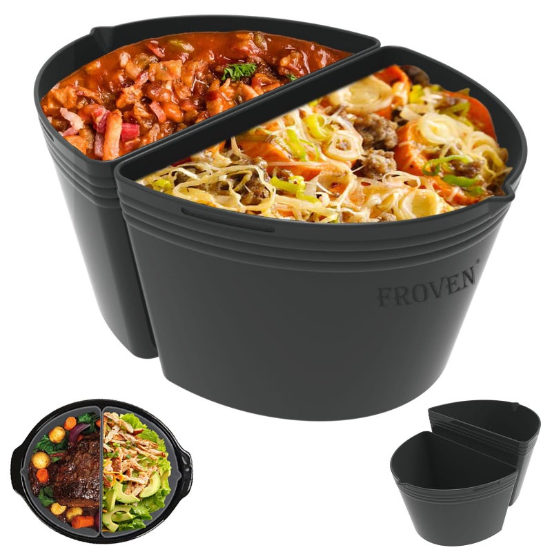 FROVEN 4 to 45 Quart Silicone Crock Pot Divider Liners Oval Thickened Weighted  Sturdy Reusable Inserts Compatible With Most 445 Qt CrockPot Slow Cookers Accessories Leakproof Dishwasher Safe 