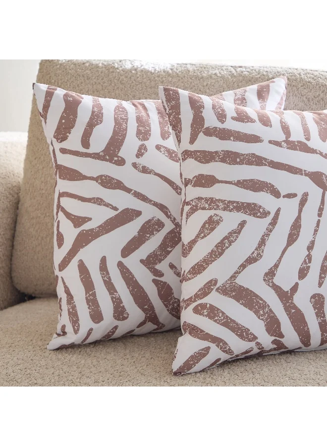 هوم بوكس Hampton Leo 2-Piece Microfiber Printed Cushion Set - 45x45 cm