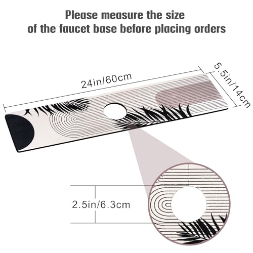 aquoechd Sink Faucet Absorbing Mat, 2 Pack Drying Mat Around Faucet Sink Splash Guard Behind Faucet Sinkmat For Kitchen Bathroom Island Rv 24 * 5.5 Inch (60 * 14 cm) - Image 2