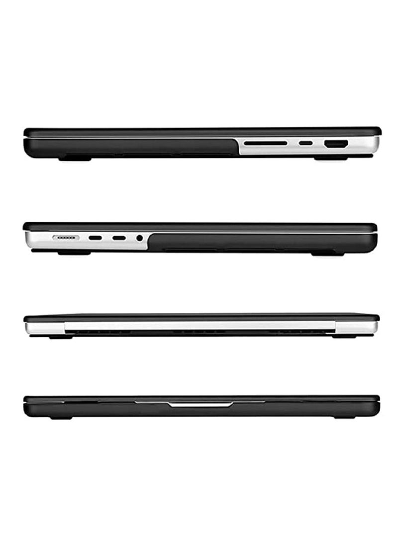 Hard Shell Case with US Layout Arabic English Keypad Cover & Screen Protector Compatible for MacBook Pro 14-Inch M4/M3/M2/M1 Pro/Max with Liquid Retina XDR Display Touch ID Model:-A3401/A3112/A2992/A2918/A2779/A2442 Release 2021/2022/2023" Black