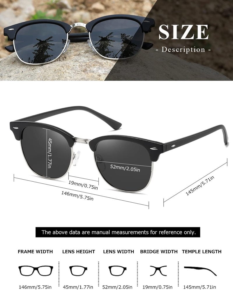 AEVOGUE Polarized Sunglasses For Women And Men Semi Rimless Frame Retro Sun Glasses AE0369 - Image 4