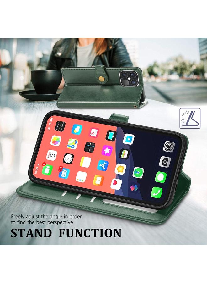 Zaboon Case For iPhone 13 Pro Solid Color Leather Buckle Phone Case with Lanyard & Photo Frame & Card Slot & Wallet & Stand Function - Image 4