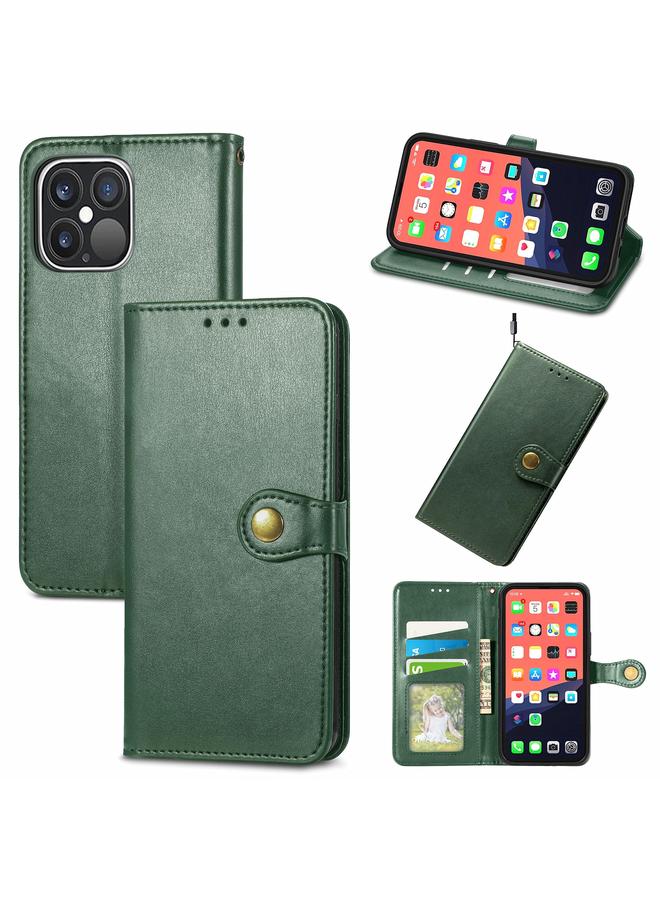 Zaboon Case For iPhone 13 Pro Solid Color Leather Buckle Phone Case with Lanyard & Photo Frame & Card Slot & Wallet & Stand Function - Image 1