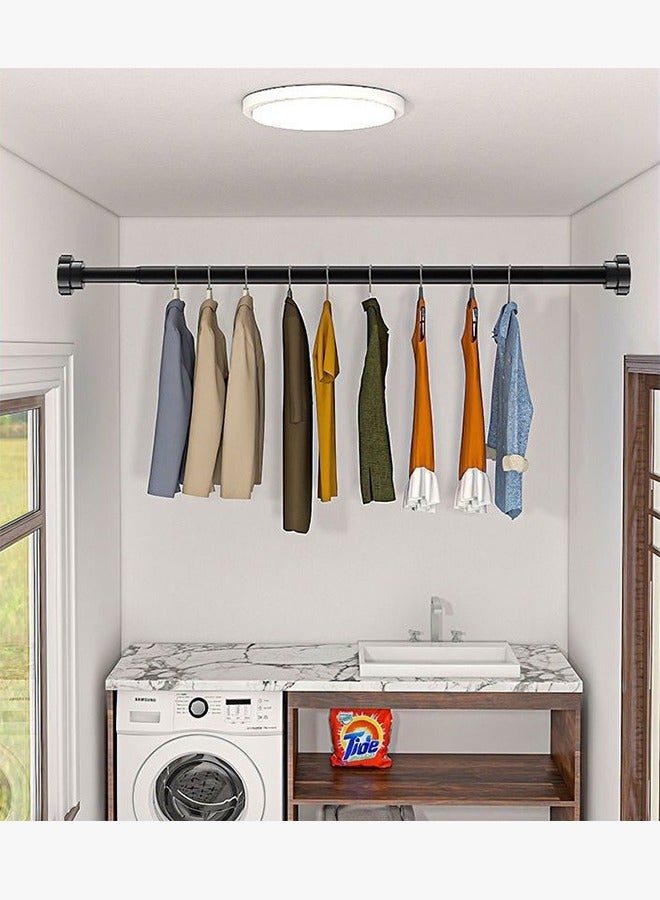 1pc Hole-free Telescopic Rod Bathroom Shower Curtain Rod and Clothes Hanger Telescopic Support Rod Adjustment Clothes Drying Rod(155-260CM) - Image 4