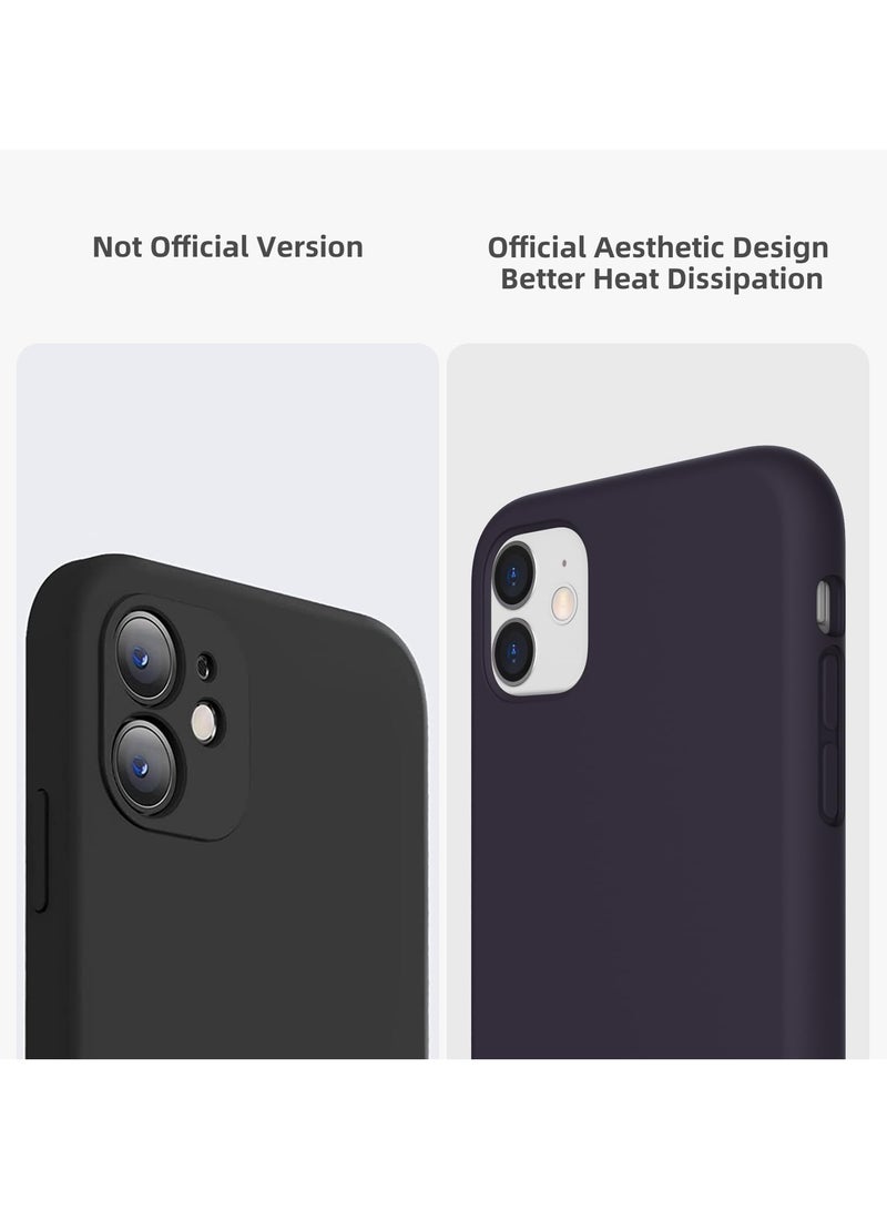 جراب هاتف واقٍ نحيف من السيليكون السائل مكون من 4 طبقات من المطاط الناعم المقاوم للصدمات مع بطانة من الألياف الدقيقة المضادة للخدش متوافق مع هاتف iPhone 11 مقاس 6.1 بوصة (أرجواني غامق) - Image 2