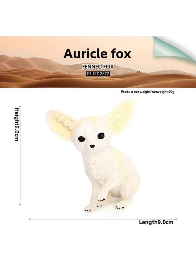Simulation Animal Model Auricular Fox Wild Animal Plastic Model Big Ear Small Fox Children's Cognitive Toy Ornaments-Color:PL127-2872 Auricular Fox  - Image 1