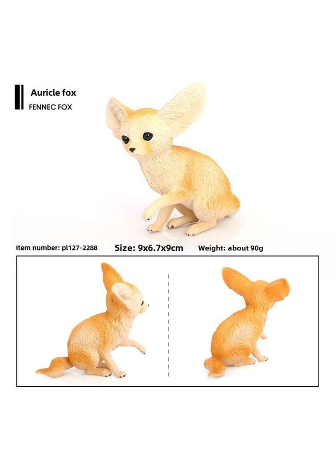 Simulation Animal Model Auricular Fox Wild Animal Plastic Model Big Ear Small Fox Children's Cognitive Toy Ornaments-Color:PL127-2872 Auricular Fox  - Image 3
