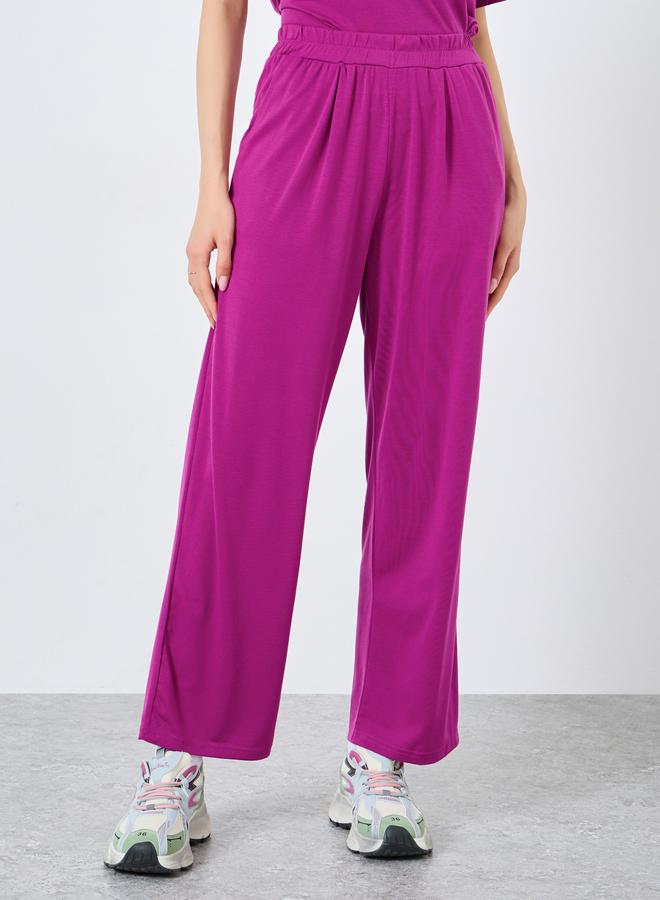 Take Two Solid Short Sleeve Top and Wide Leg Joggers Co-Ords - Image 5
