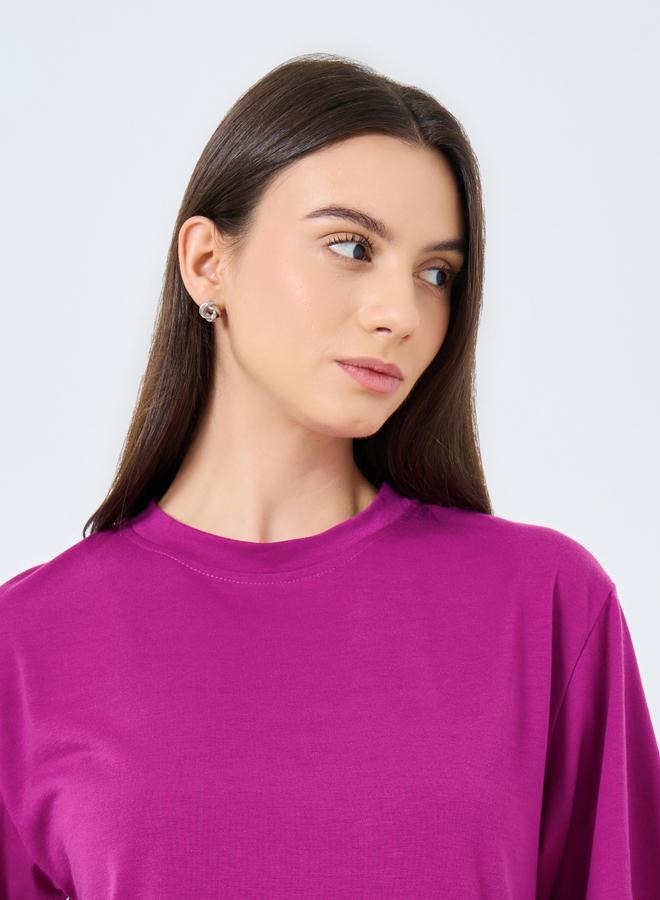 Take Two Solid Short Sleeve Top and Wide Leg Joggers Co-Ords - Image 3