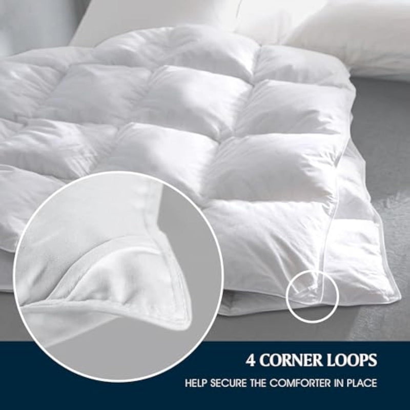 Featherbed with Duck Feather and Down Fill, 233 Thread Count, All-Season Warmth, Double/King Size from Serta - Image 4