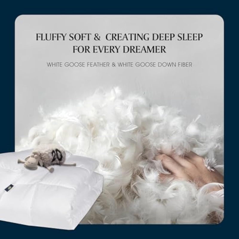 Featherbed with Duck Feather and Down Fill, 233 Thread Count, All-Season Warmth, Double/King Size from Serta - Image 3
