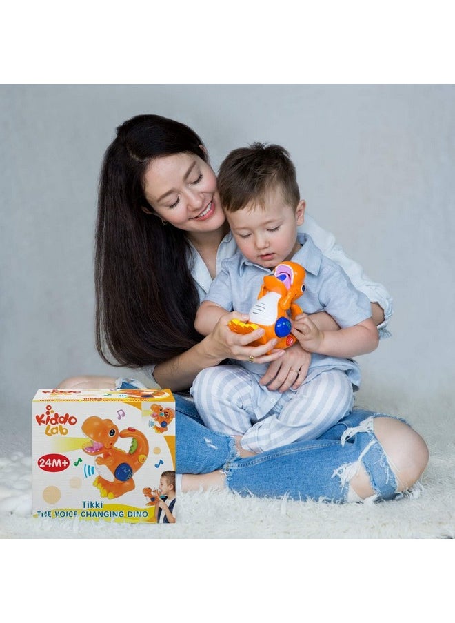 KiddoLab Tikki The Dino - Dinosaur Toy With Voice Changer, Recording, Playback Microphone & Colorful Light For Toddlers. Children'S Birthday Gift Ages For 2,3,4 Years Old  - Image 4