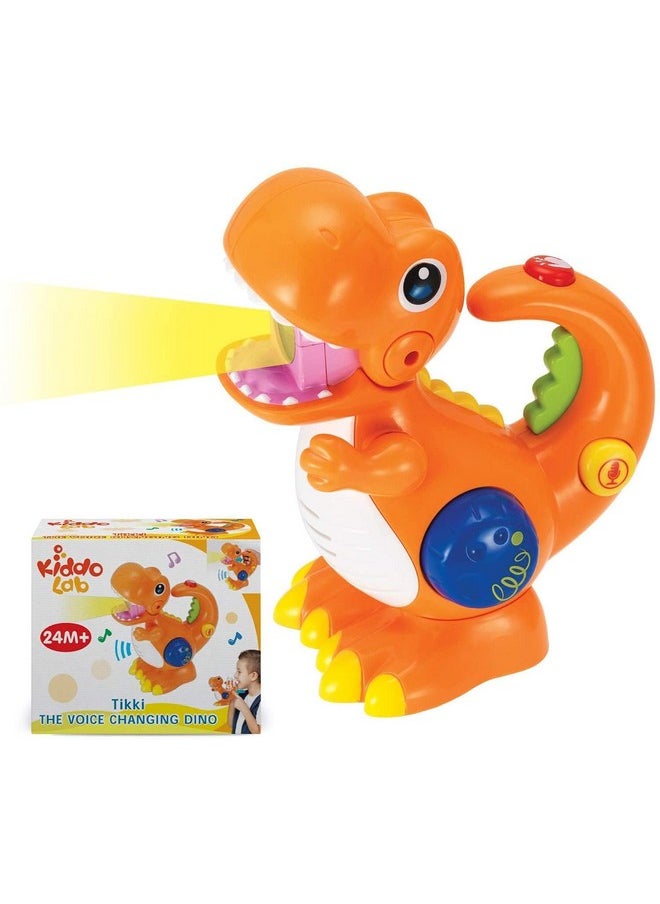 KiddoLab Tikki The Dino - Dinosaur Toy With Voice Changer, Recording, Playback Microphone & Colorful Light For Toddlers. Children'S Birthday Gift Ages For 2,3,4 Years Old  - Image 1