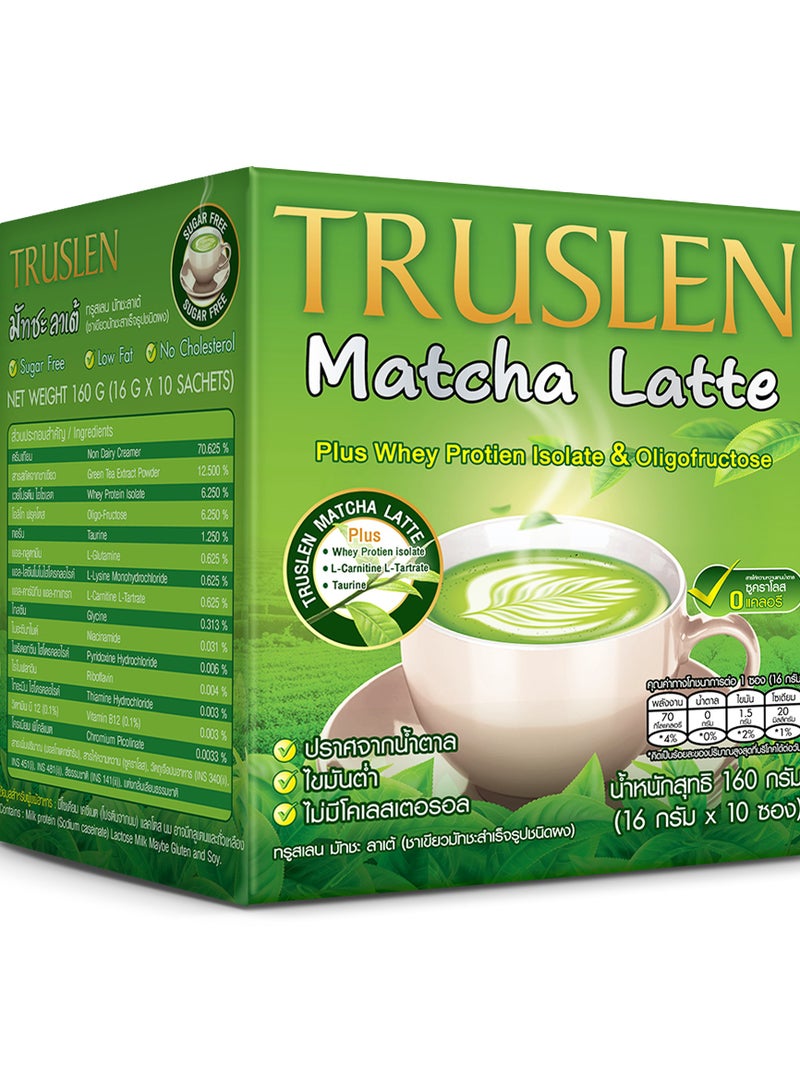 Truslen Sugar-Free Matcha Latte – 160g Box | Whey Protein + L-Carnitine | Healthy Weight Loss Drink & Slimming Matcha Latte