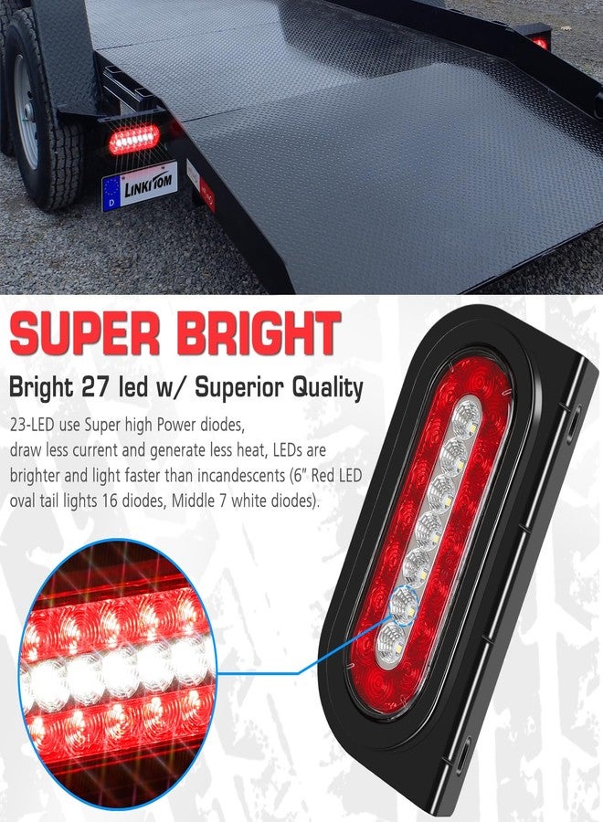 LINKITOM 6” Oval Tail Lights w/Rubber Gaskets & Mounting Bracket for Boat Trailer Truck RV [DOT Certified] [IP67] - Image 3