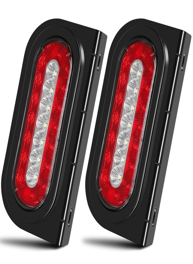 LINKITOM 6” Oval Tail Lights w/Rubber Gaskets & Mounting Bracket for Boat Trailer Truck RV [DOT Certified] [IP67] - Image 1