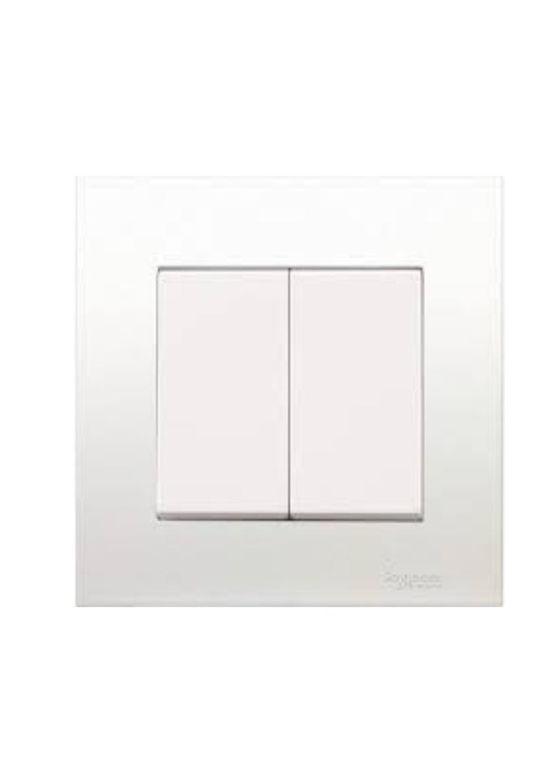 Schneider Electric KB32R1WE 1-Way Plate Switch 2 Gang 16Ax White