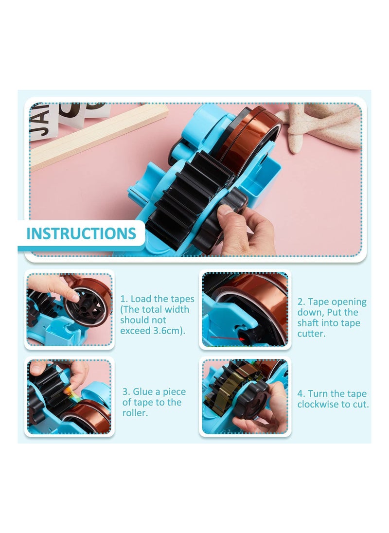 Y&D - Multiple Roll Cut Heat Tape Dispenser, Resistant Sublimation Desk Dispenser with 5 Pieces High Temp Multi-Size Press for Industrial Use, Solder (Blue) - Image 1