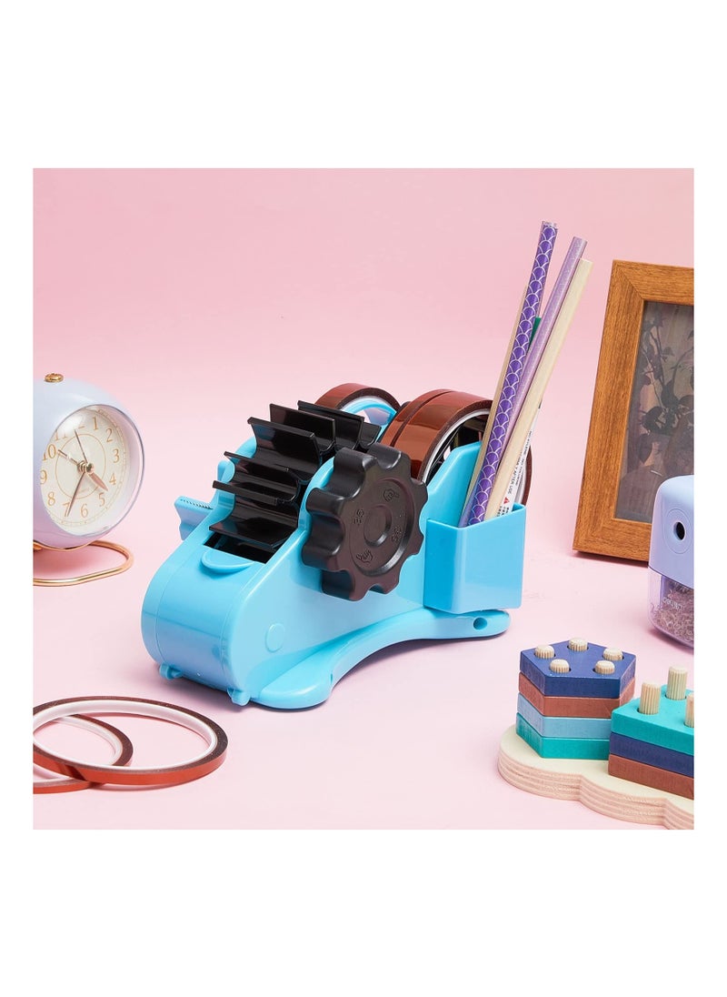 Y&D - Multiple Roll Cut Heat Tape Dispenser, Resistant Sublimation Desk Dispenser with 5 Pieces High Temp Multi-Size Press for Industrial Use, Solder (Blue) - Image 1