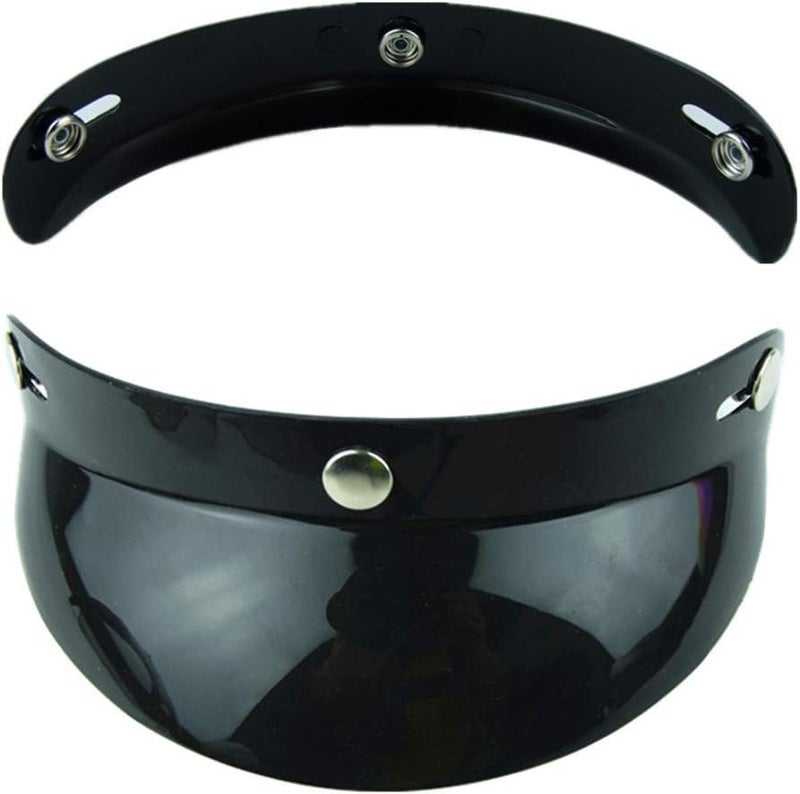 VCOROS Helmet Peak Shield Open Face Retro Motorcycle Helmet Sun Shade Protector Black Peak Shield - Image 4