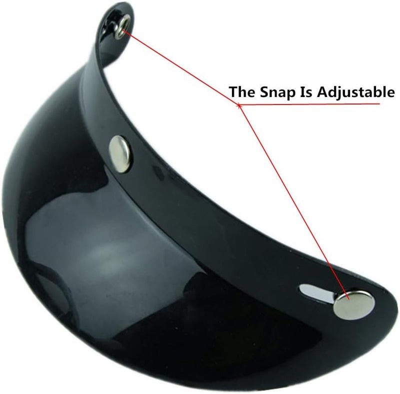 VCOROS Helmet Peak Shield Open Face Retro Motorcycle Helmet Sun Shade Protector Black Peak Shield - Image 3