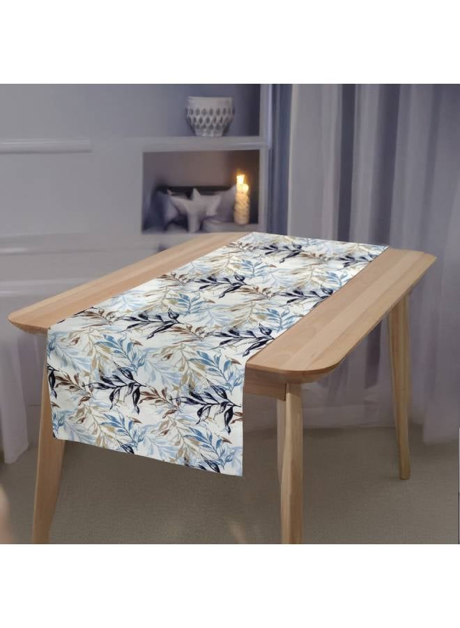  انتكس بيت الستائر مفارش طاولة من الكتان المخمل من  45 × 130 سم - مناسبة لغرف المعيشة والمطابخ وغرف النوم - تصميم أوراق الشجر الحديث تصميم قطعة واحدة - Image 1