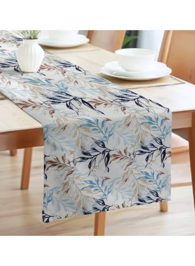  انتكس بيت الستائر مفارش طاولة من الكتان المخمل من  45 × 130 سم - مناسبة لغرف المعيشة والمطابخ وغرف النوم - تصميم أوراق الشجر الحديث تصميم قطعة واحدة - Image 2