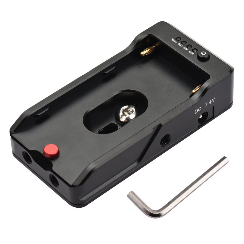 NP-F Battery Charger: Black Metal Adapter Plate - Type-C Bi-Directional Charging Interface DC12V & DC7.4V Outputs for DSLR ILDC BMPCC Cameras Mobile Phones Camera Cages - Image 3