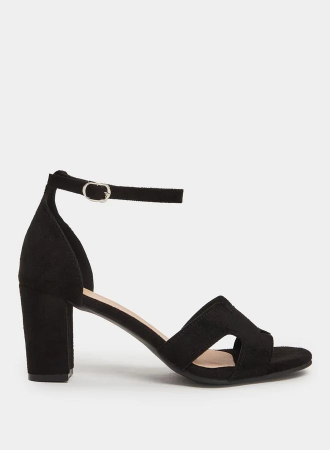 Take Two Black Ankle Strap High Heel Sandals