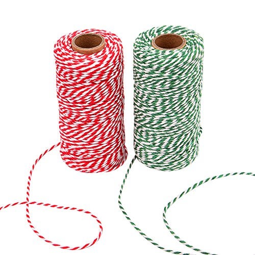 Sunmns Christmas Twine Cotton String Rope Cord for Gift Wrapping, Arts Crafts, 656 Feet (Multicolor A) - Image 1