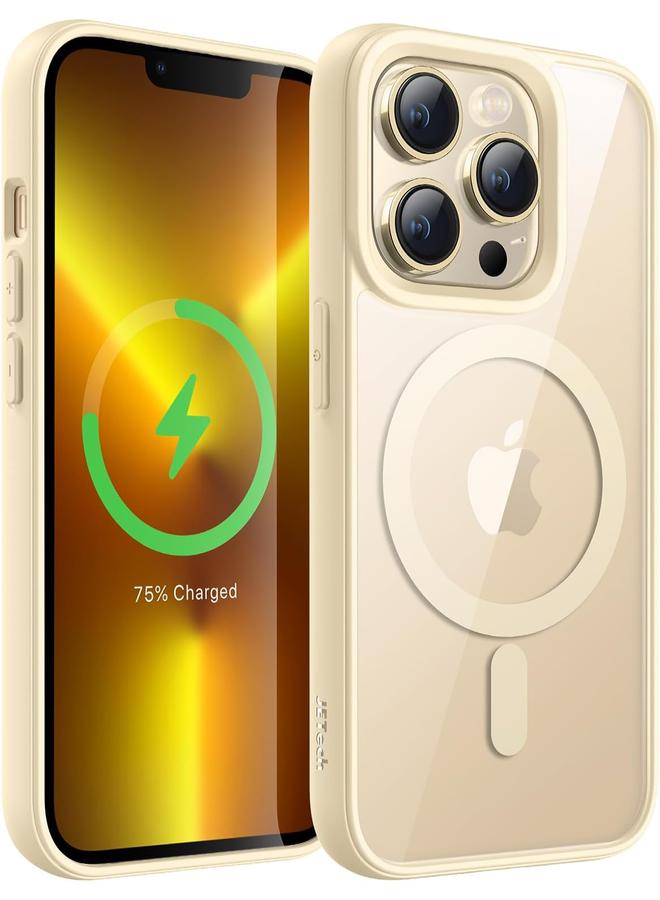Jetech Magnetic Case For Iphone 13 Pro 6.1 Inch Compatible With Magsafe Shockproof Phone Bumper Cover Solid Color Matte Tpu Frame Anti Scratch Clear Back Beige - Image 1