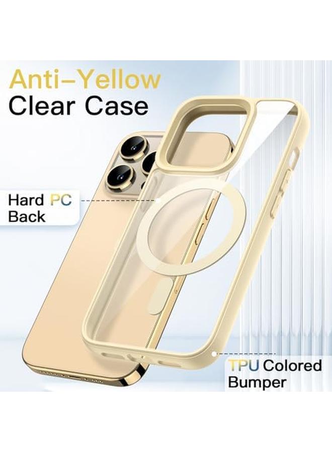 Jetech Magnetic Case For Iphone 13 Pro 6.1 Inch Compatible With Magsafe Shockproof Phone Bumper Cover Solid Color Matte Tpu Frame Anti Scratch Clear Back Beige - Image 3