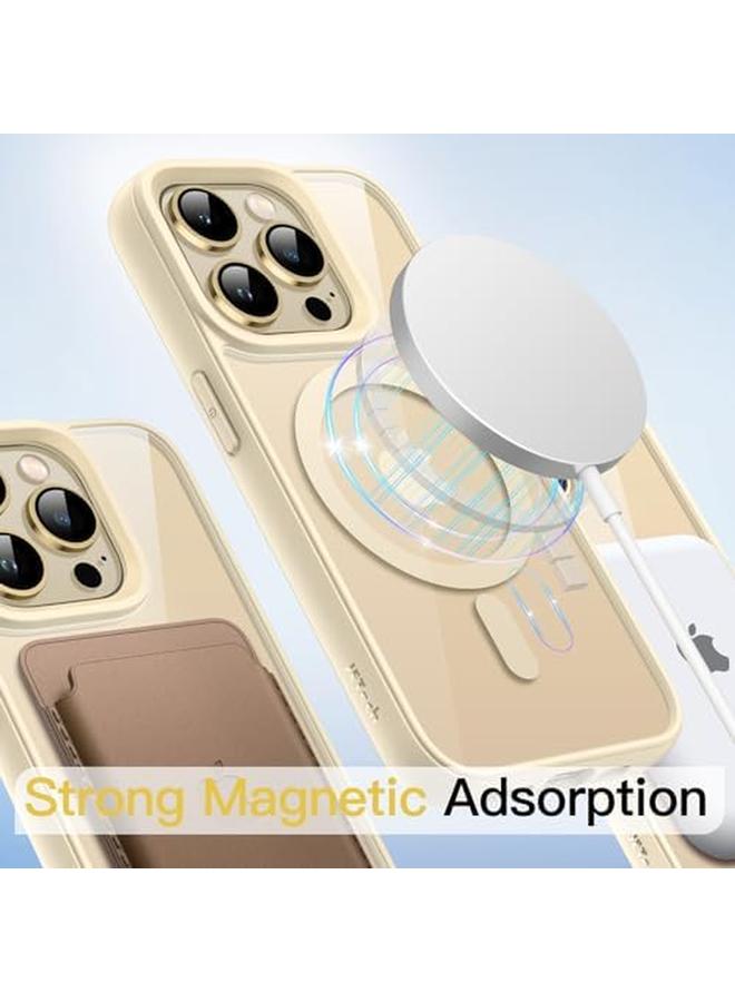 Jetech Magnetic Case For Iphone 13 Pro 6.1 Inch Compatible With Magsafe Shockproof Phone Bumper Cover Solid Color Matte Tpu Frame Anti Scratch Clear Back Beige - Image 4